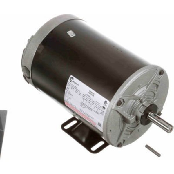 A.O. Smith Century General Purpose Three Phase TENV Motor, 1/2 HP, 1140 RPM, 200-230/460V, TENV, 56 Frame H280V1